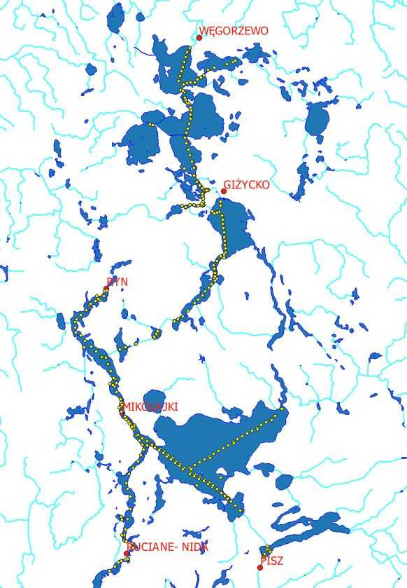 Karte Das Great Masurian Lakes System